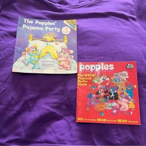 VTG Popples Kids Picture Books Lot of 2 80’s Softcover PJ Party & Poprock Radio